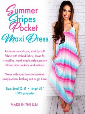 Summer Stripes Pocket Maxi Dress